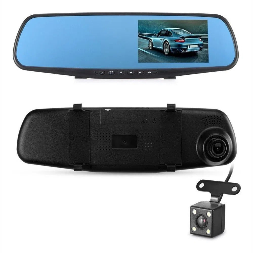 Retrovisor Inteligente: Grabación HD + Cámara de Reversa – La tecnología que todo conductor necesita