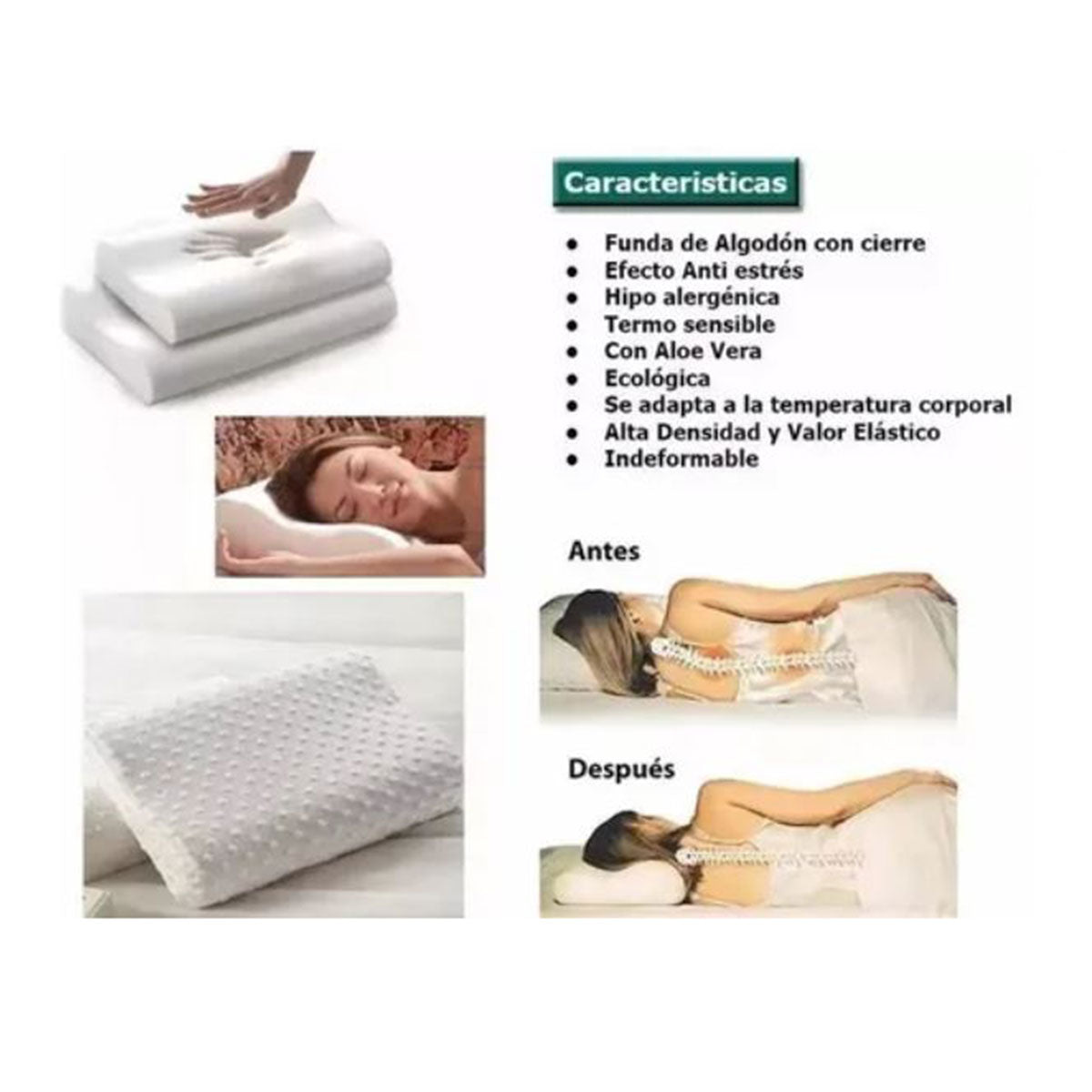 Combo 2 Almohada Espuma Viscoelástica